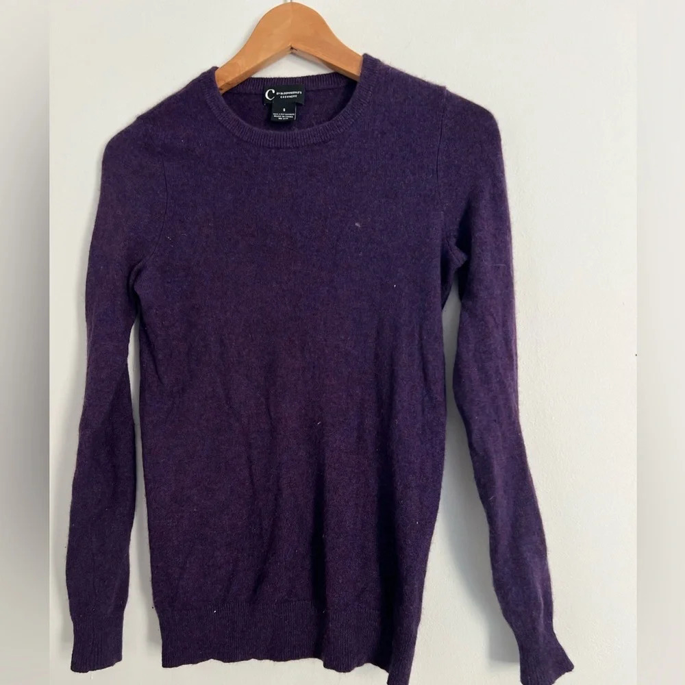 Women's 100% Cashmere Long Sleeve Crew Neck Sweater By BLOOMINGDA…